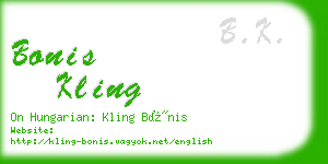 bonis kling business card